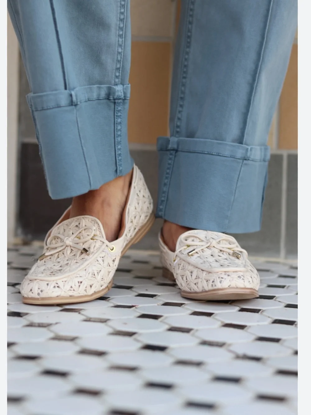 Dolce Vita Modern Loafers Ivory Raffia Size 9.5